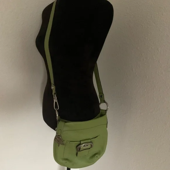 B. Makowsky Green Leather Crossbody Bag - Picture 14 of 16